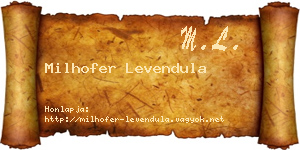 Milhofer Levendula névjegykártya